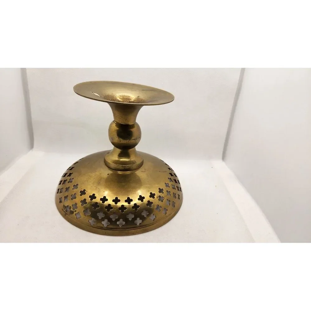Vintage Boho‎ Brass Pedestal Bowl 6